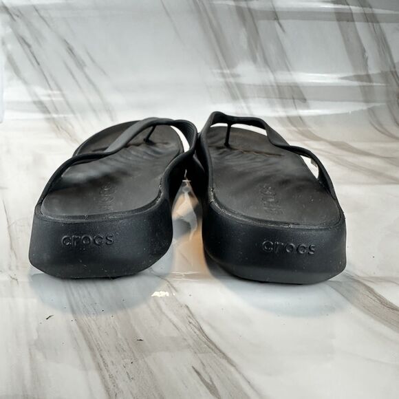 Crocs Getaway Women's Platform Sandals Size 9 Black Slip-On Thong Flip Flop - Picture 5 of 11
